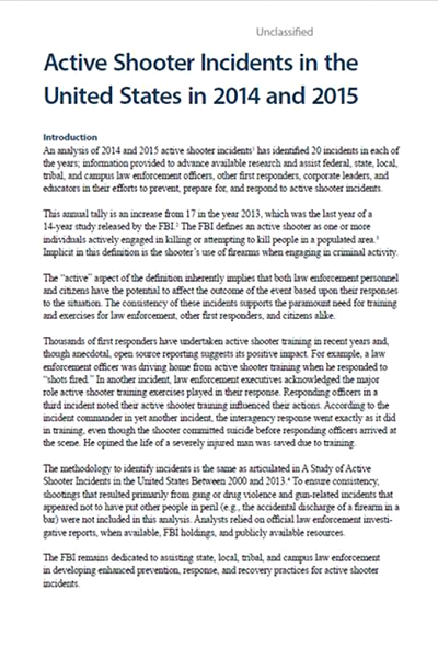 spotlight on safety active shooter valor for blue preparing an incident report