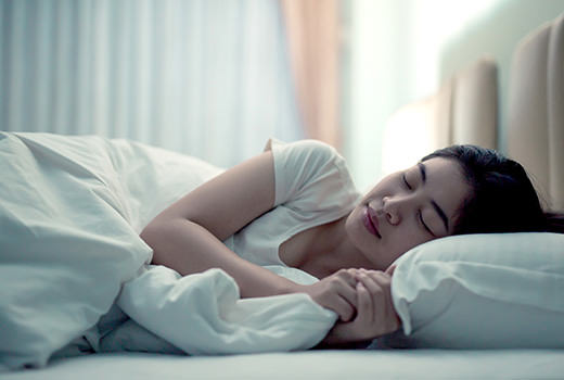 A woman sleeping soundly