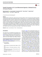 Image for Suicide Prevention in U.S. Law Enforcement Agencies:  A National Survey of Current Practices