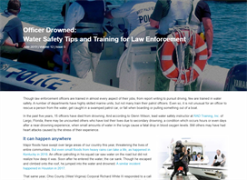 Image for Officer Drowned:  Water Safety Tips and Training for Law Enforcement