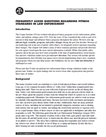 Image for Frequently Asked Questions Regarding Fitness Standards in Law Enforcement